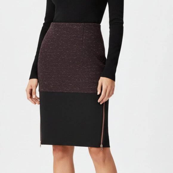 Aritzia Wilfred Campagne Pencil Skirt Heathered High Rise Waist zipper Size 0 - Picture 1 of 15